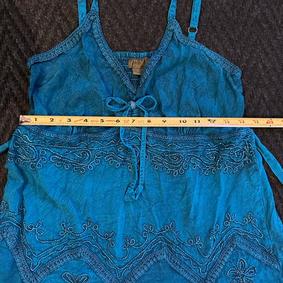 Sakkas Teal Embroidered Midi Dress - Picture 12 of 13